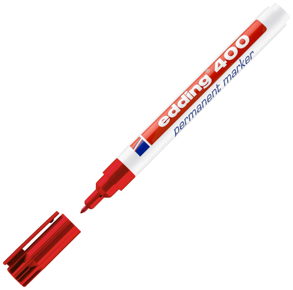 edding Marqueur permanent 400, Pointe ogive 1 mm - Rouge