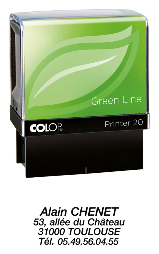 Colop Tampon encreur personnalisable Printer 20 Green Line - 4 lignes