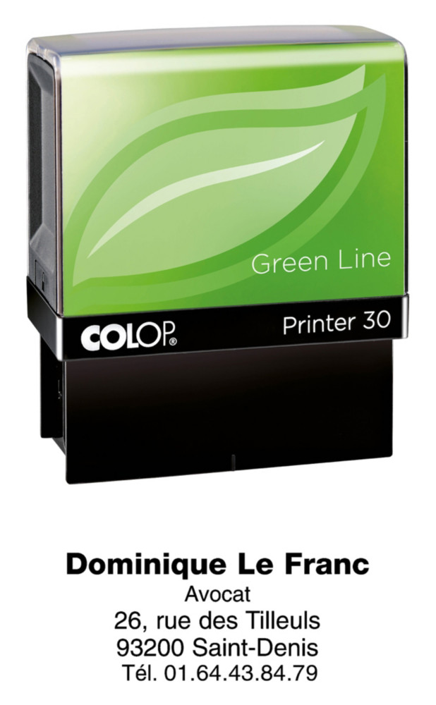 Colop Tampon encreur personnalisable Printer 30 Green Line - 5 lignes
