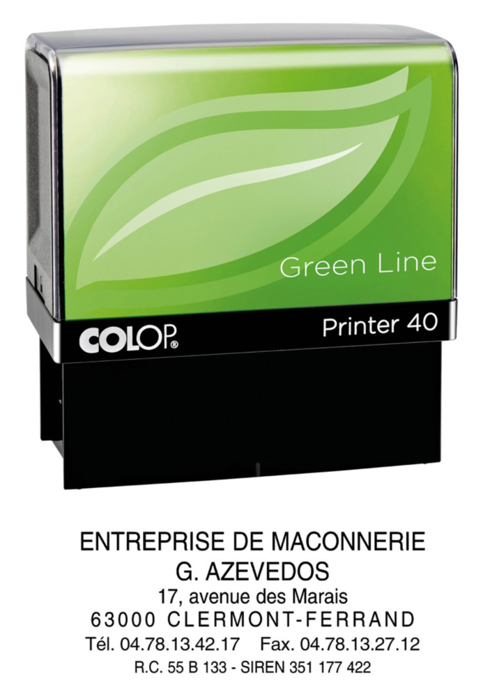 Colop Tampon encreur personnalisable Printer 40 Green Line - 6 lignes