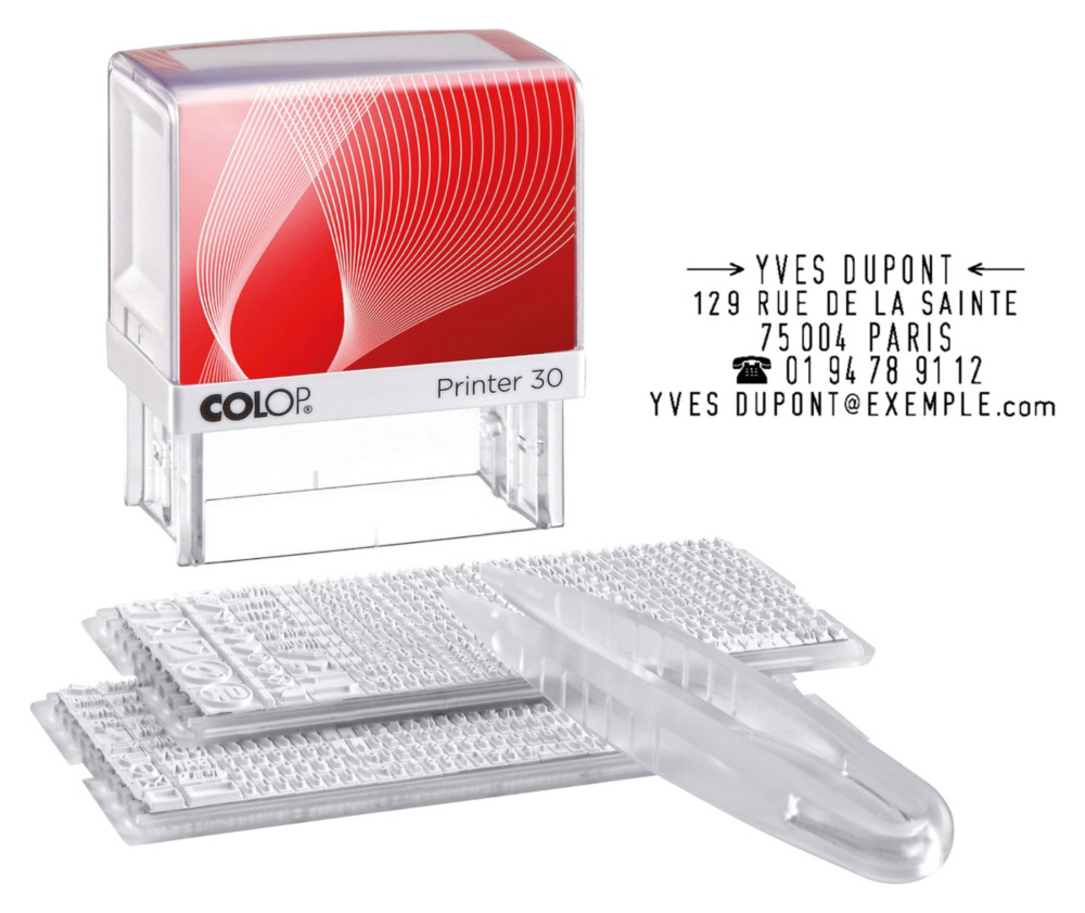 Colop Tampon encreur  composer soi-mme Printer 30/2 Set - 5 lignes - Noir