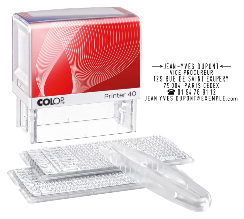 Colop Tampon encreur  composer soi-mme Printer 40/2 Set - 6 lignes - Noir