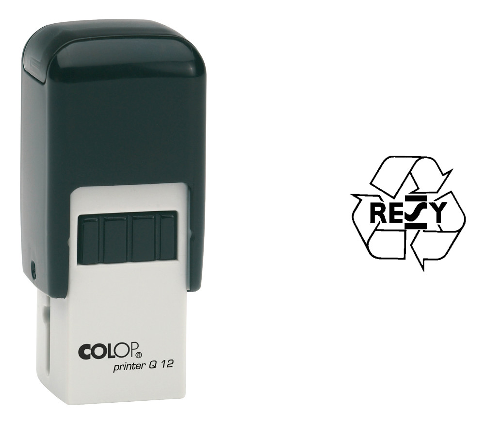 Colop Tampon encreur carr personnalisable Printer Q12  - Spcial carte de fidlit - 3 lignes (1,2 x 1,2 cm)