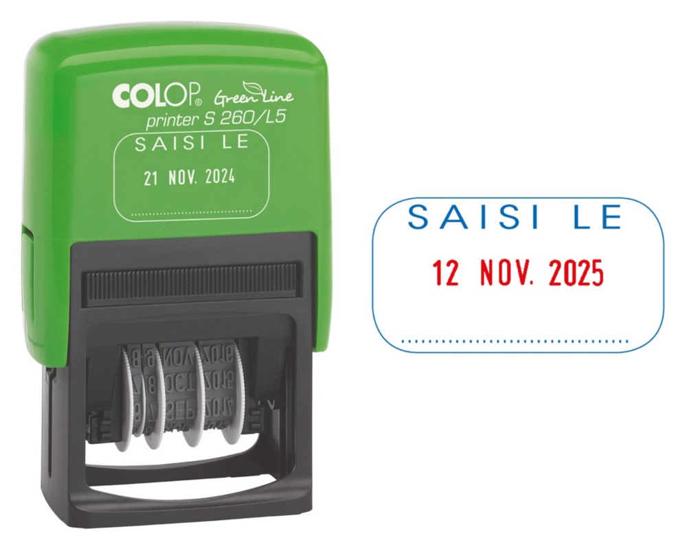 Colop Tampon dateur Printer Green line S 260L - formule 