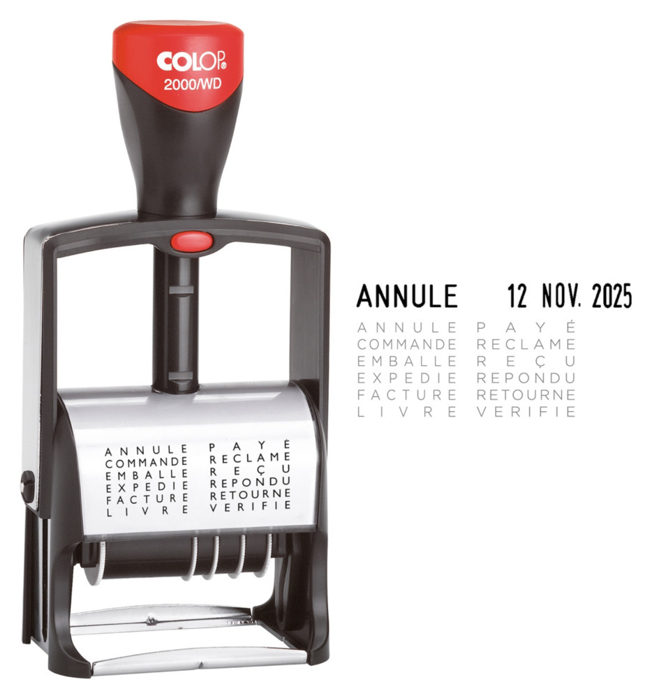 Colop Tampon dateur Classic Line 2000/WD - 12 formules - Noir