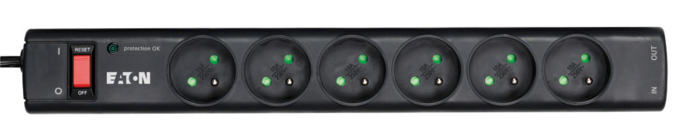 Eaton Multiprise parafoudre Protection Strip 6 Tel@ FR - 6 prises