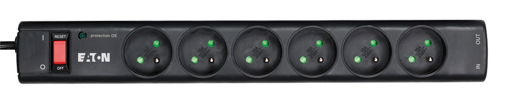 Eaton Multiprise parafoudre Protection Strip 6 Tel@ FR - 6 prises