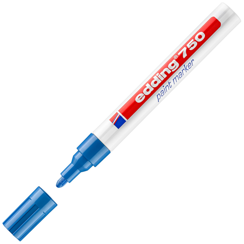 edding Marqueur  peinture 750  pointe ogive 2-4mm bleu