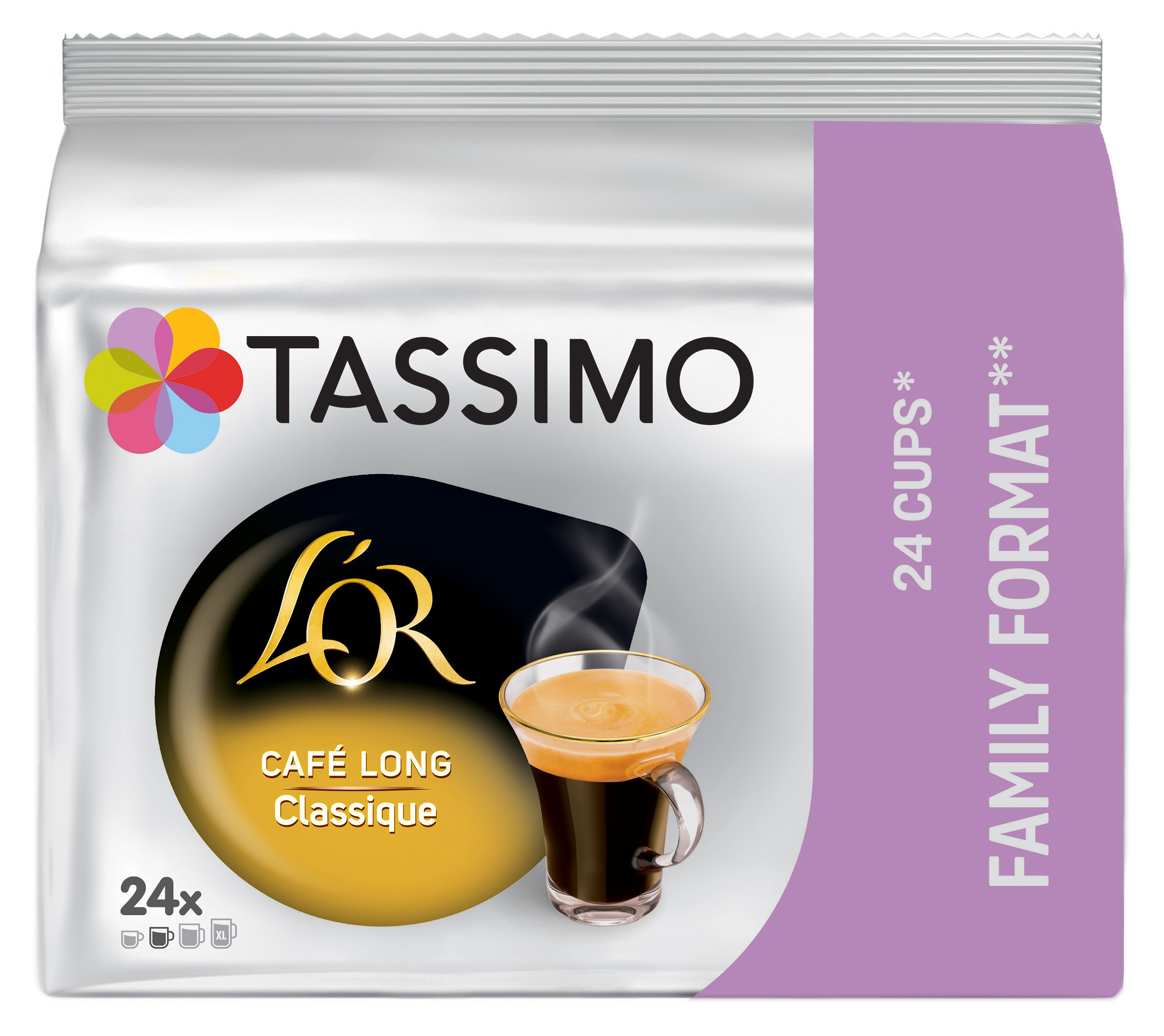 Tassimo T-Discs Café long classique L'OR - Intensité 4 - Paquet de 24 dosettes