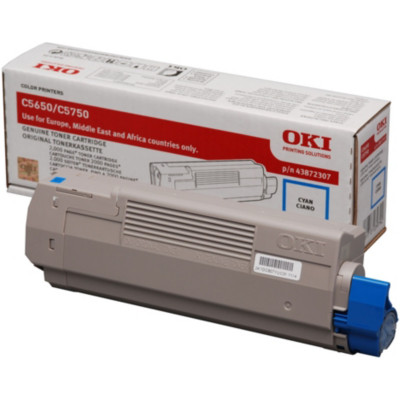 OKI Toner original, 43872307, cyan