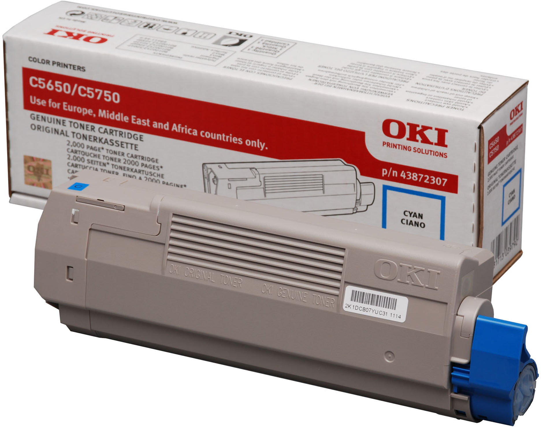 Cartouche Toner Original OKI Cian pour Imprimantes C5650C5750 - vue 5