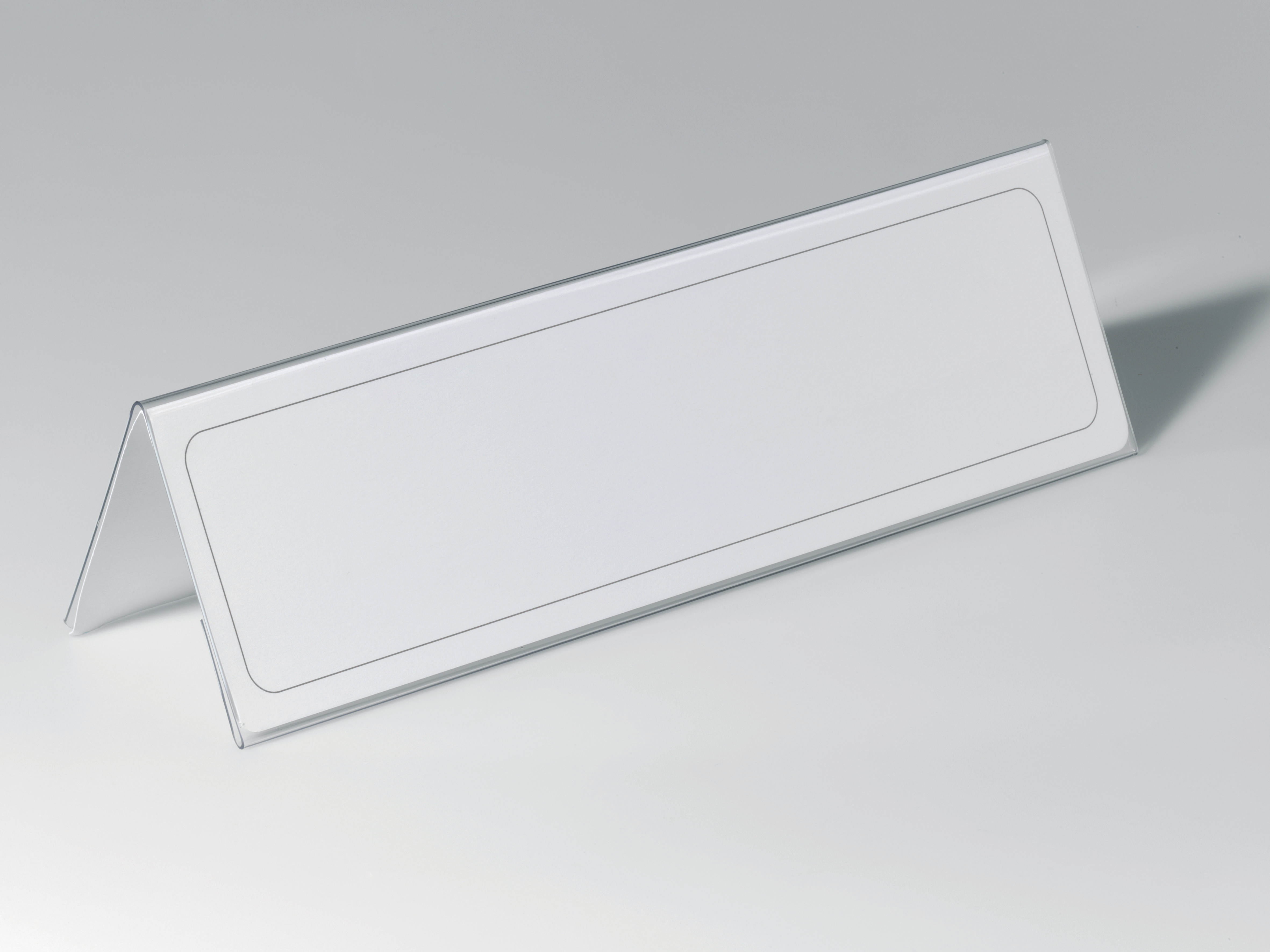 Durable Chevalet porte-noms de table, fournis avec des cartes interchangeables, 105 x 297 mm, transparent