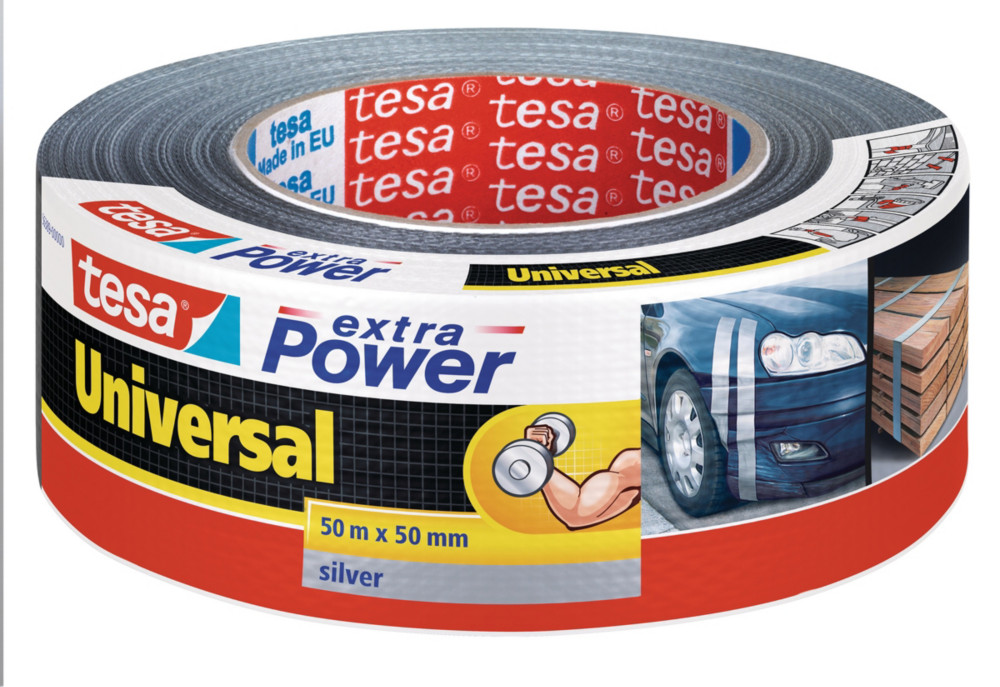tesa Extra Power Universal ruban adhsif, 48mmx50m, tissu renforc, argent