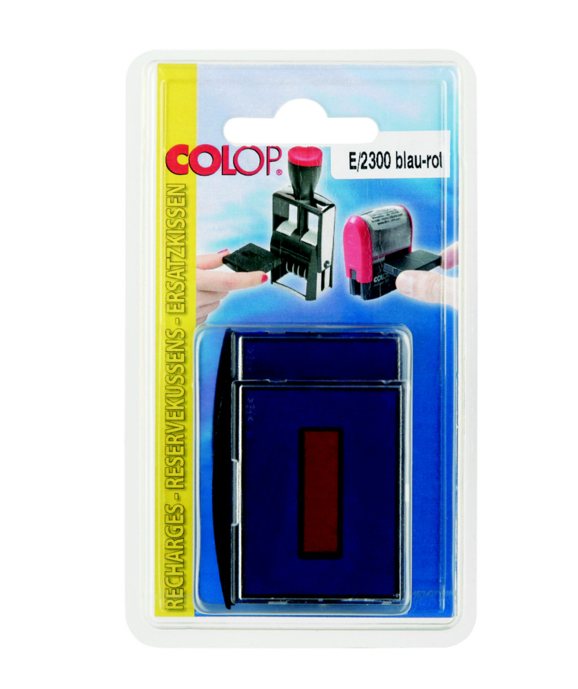 Colop Cassette d'encre pr-encre E/2300/2 pour dateur automatique 2300 / 2360 / 3300 / 3360 / S300- Bicolore - Lot de 5