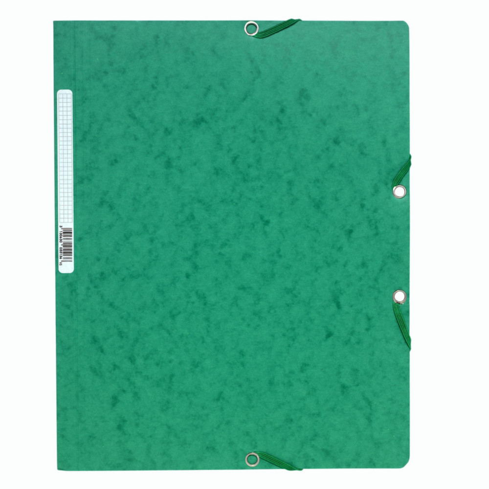 Exacompta ChemiseNatureFutureA4  fermeture lastique sans rabat, 250feuilles, 240x320mm,  carte, vert - Lot de 25