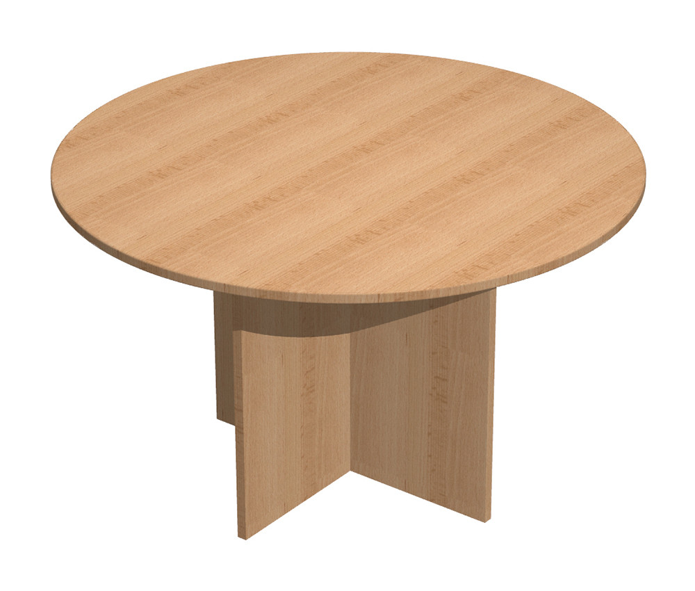 Table ronde de réunion Pronto 120 cm - Pied croix - Hêtre