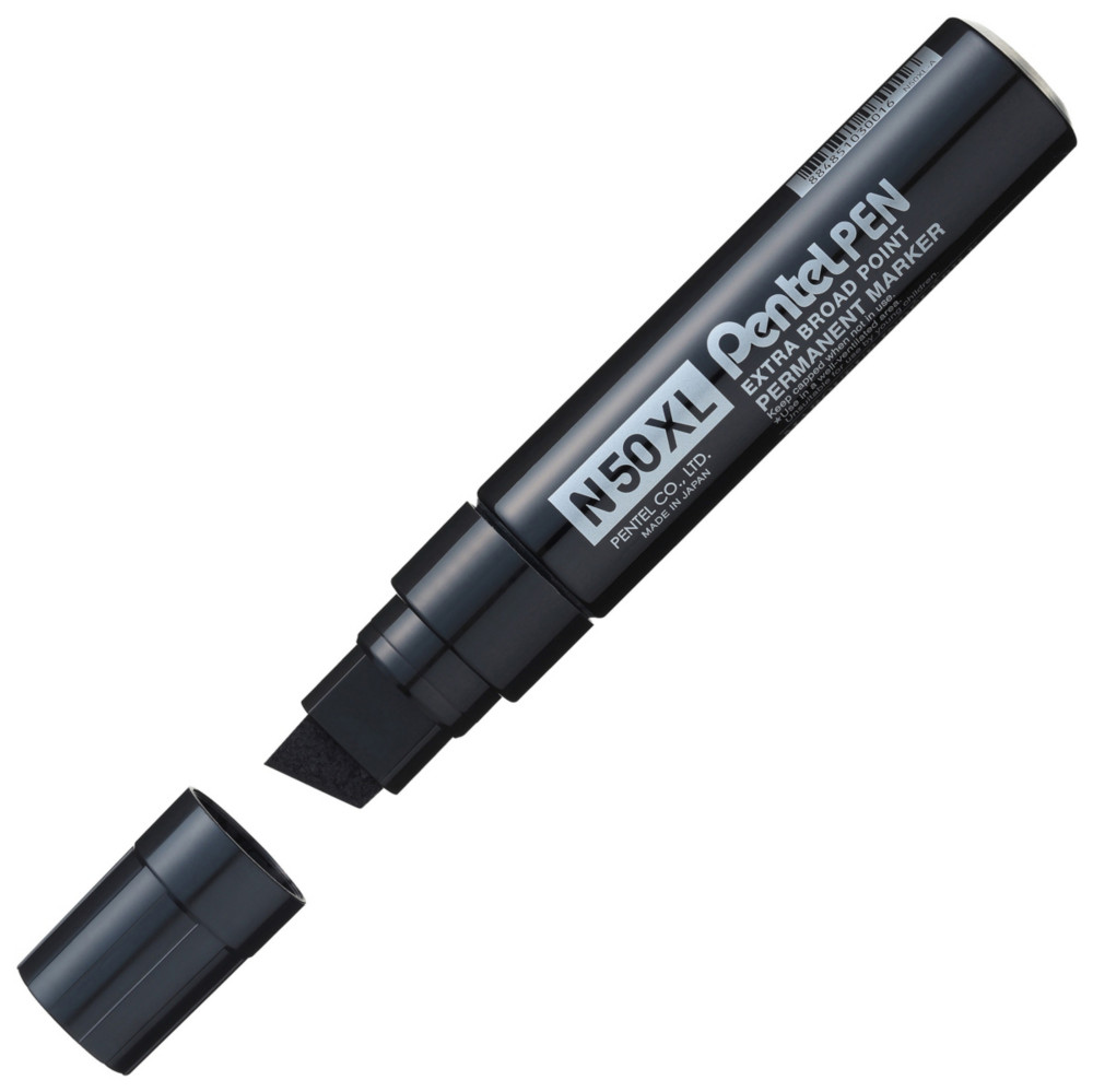 Pentel N50XL - Marqueur permanent gant pointe biseaute extra-large 7 mm- Noir