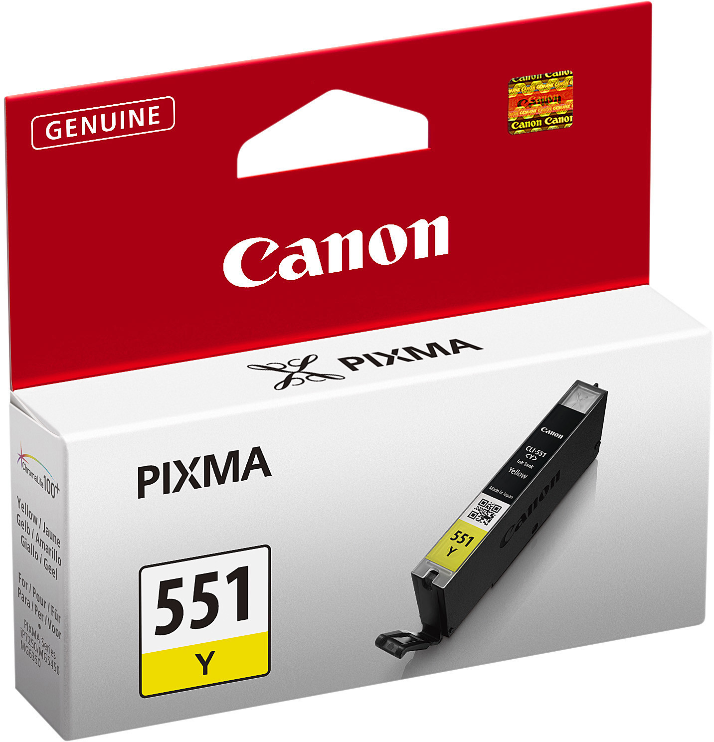 Canon CLI-551 Cartouche d'encre authentique 6511B001 - Jaune