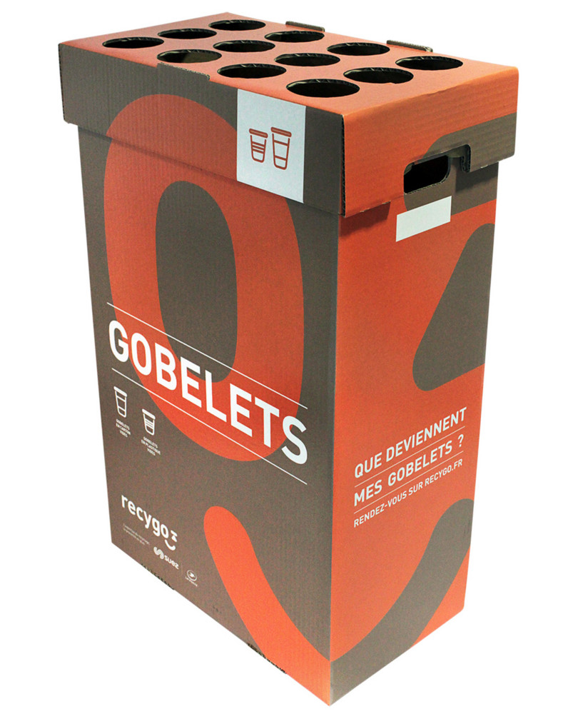 Recygo ECOBOX bote de collecte pour le tri et recyclage des gobelets - Service de collecte inclus