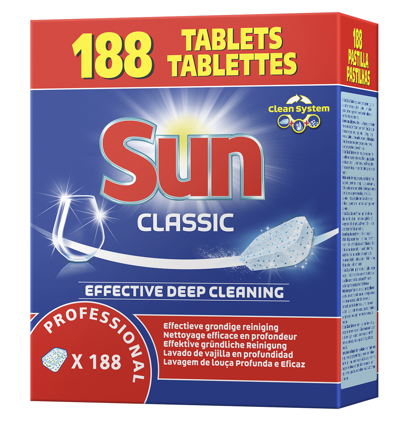 Sun Sun Classique, tablettes de lavage lave-vaisselle cycle court - Baril de 188 pastilles