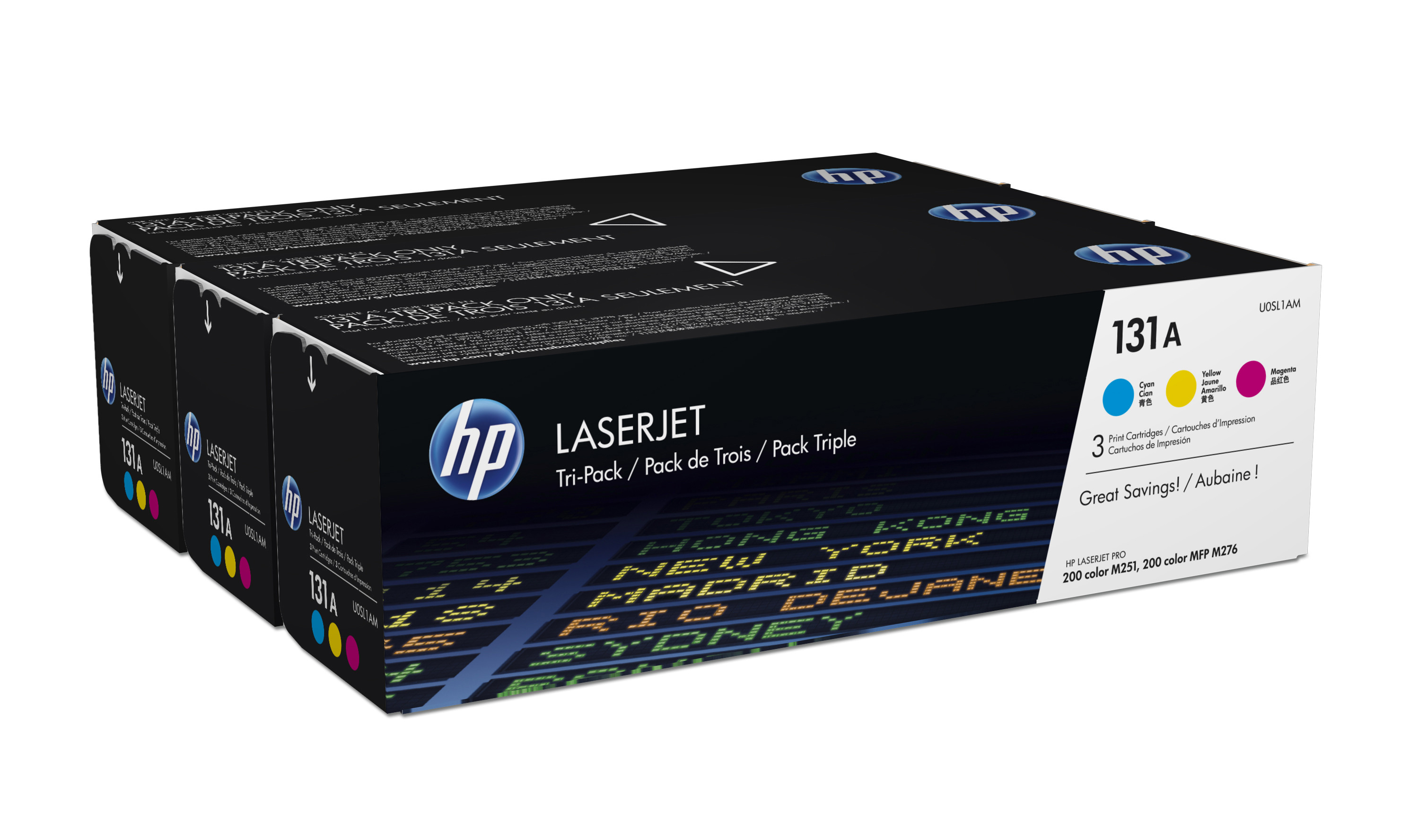 HP Pack de 3 U0SL1AM Cyan et Jaune - vue 8