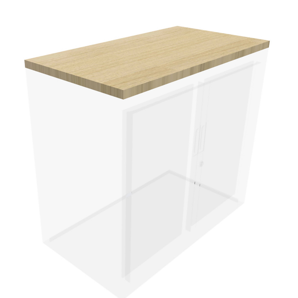 Top de finition pour armoire  rideaux mtal monobloc Gnric - L.120 cm - Chne