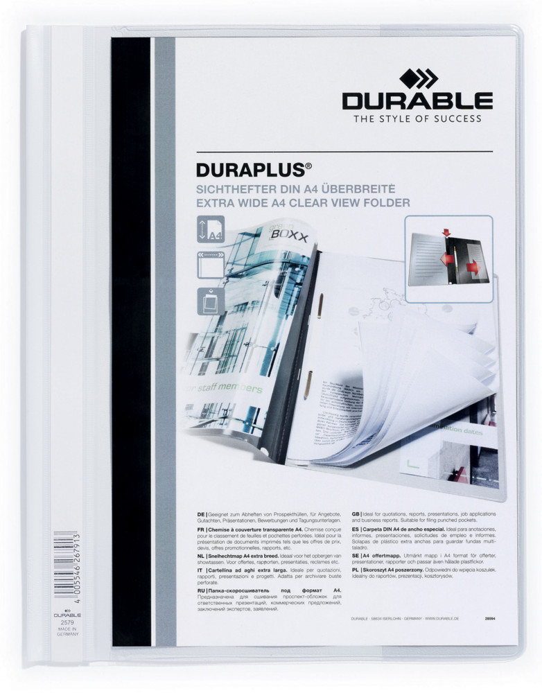 Durable Chemise  lamelles Duraplus en PVC - Blanc