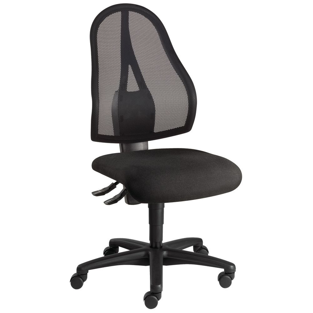 Sige de bureau Open Point maille noire hauteur rglable -  roulettes