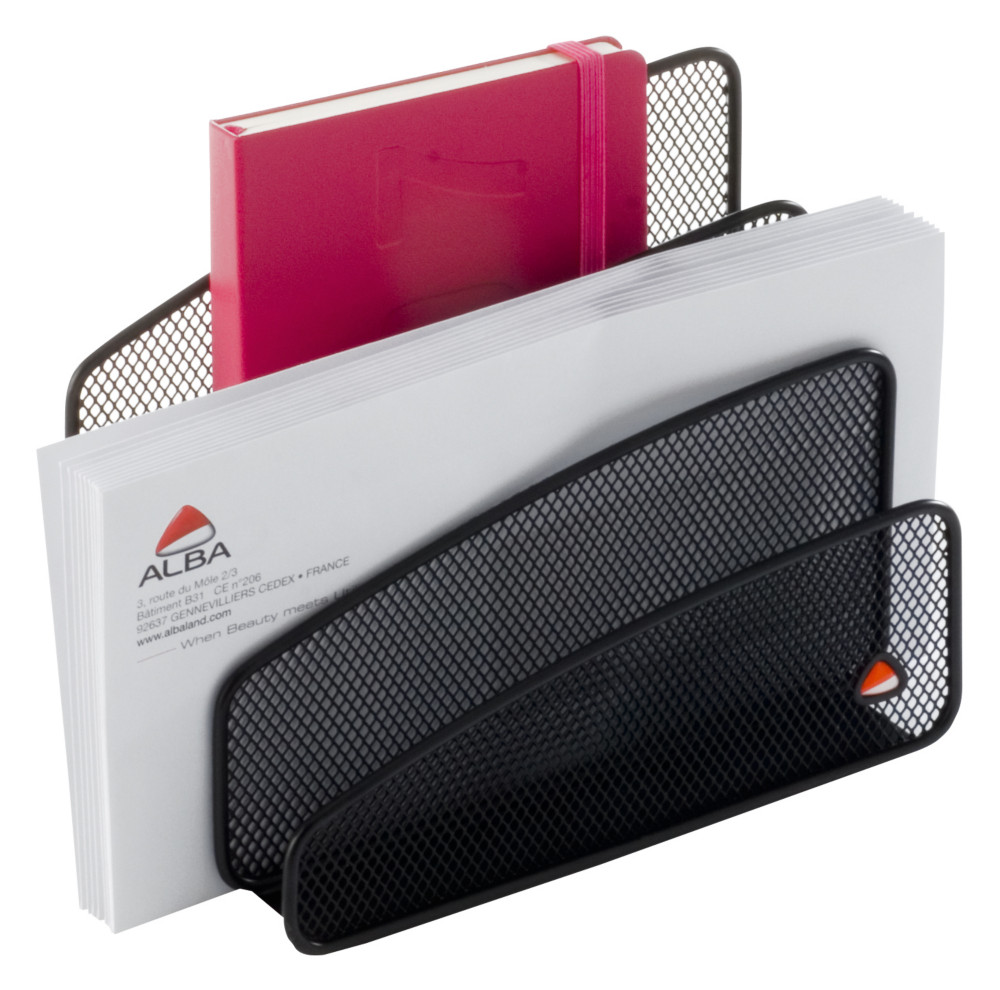 Alba Range-lettres Meshletter 3 compartiments en mtal Mesh - Noir