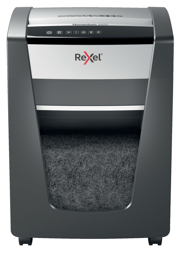 Rexel Destructeur de documents Momentum X420 coupe croise DIN P4 - 20 feuilles - corbeille 30L