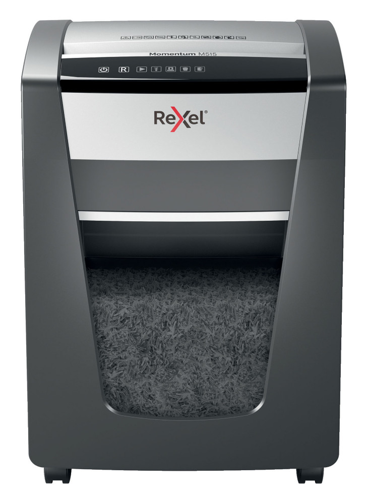 Rexel Destructeur de documents coupe micro particules Momentum M515, 15feuilles, largeur de coupe 15mm, noir