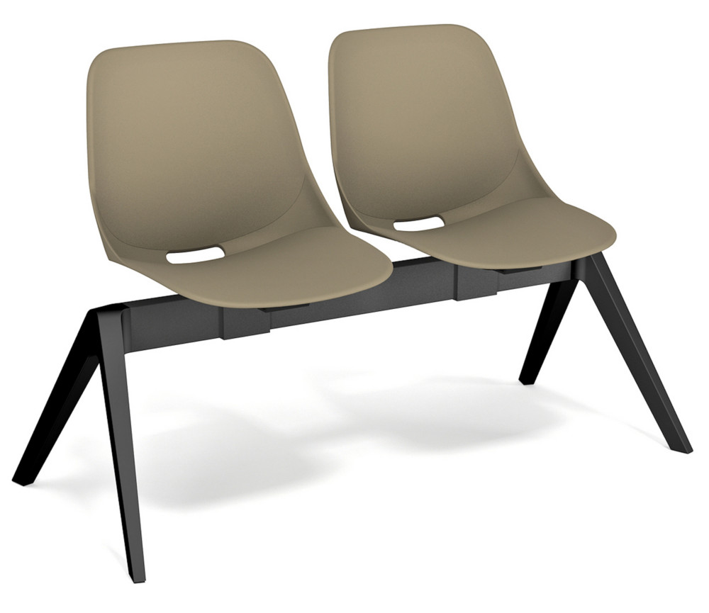 Siges d'acceuil sur poutre Isao 2 places polypropylne - Taupe