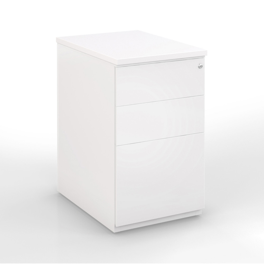 Caisson mtal hauteur bureau L.42 x P.60 x H.72 cm - Corps Blanc - Top Blanc