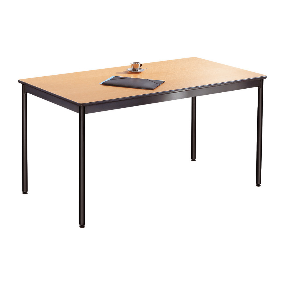 Table modulaire Modula Rectangle - L.140 x P.70 cm - Plateau Htre - Pieds Noir
