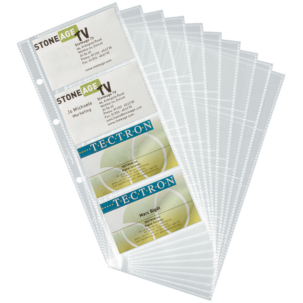 Durable Page pour carte de visite, VISIFIX CENTIUM, 57 x 90mm, capacit de 8cartes, transparent - Lot de 10