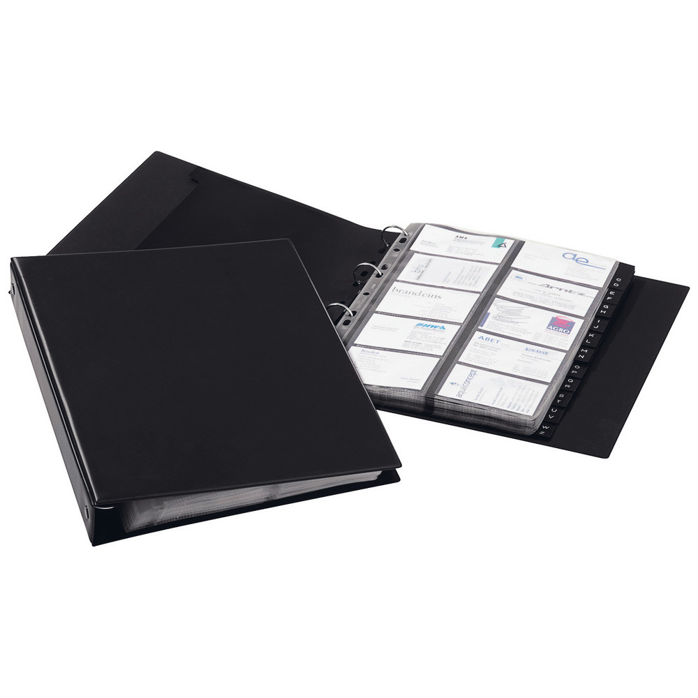 Durable VISIFIX ECONOMY, porte-cartes, 400compartiments, 12parties, pr-imprim: A-Z, avec index alphabtique, noir