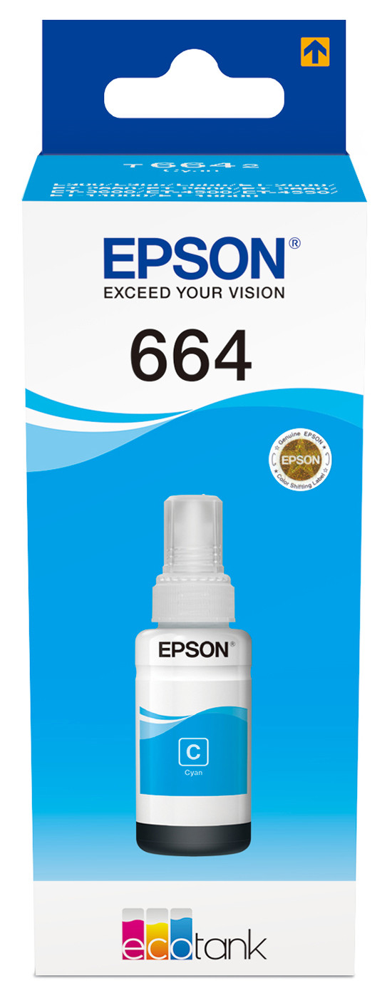 Epson 664 Recharge d'encre originale EcoTank C13T664240 - Cyan