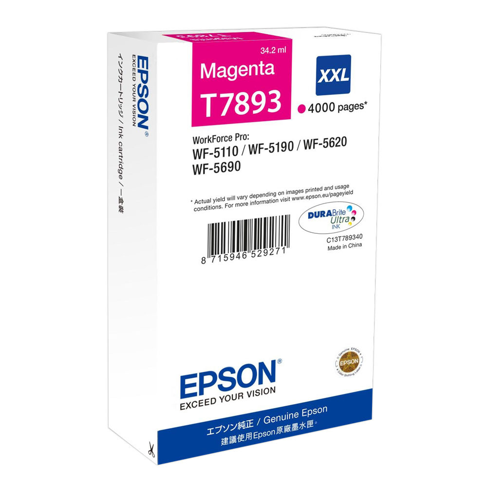Epson T7893 Cartouche d'encre originale grande capacité C13T789340 - Magenta