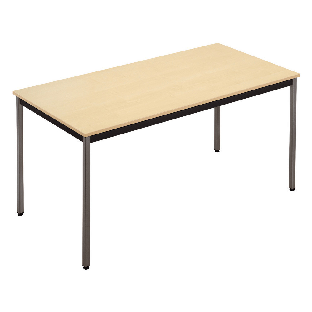 Table de réunion modulable rectangle - L.180 x P.80 cm - Plateau Erable - Pieds Gris