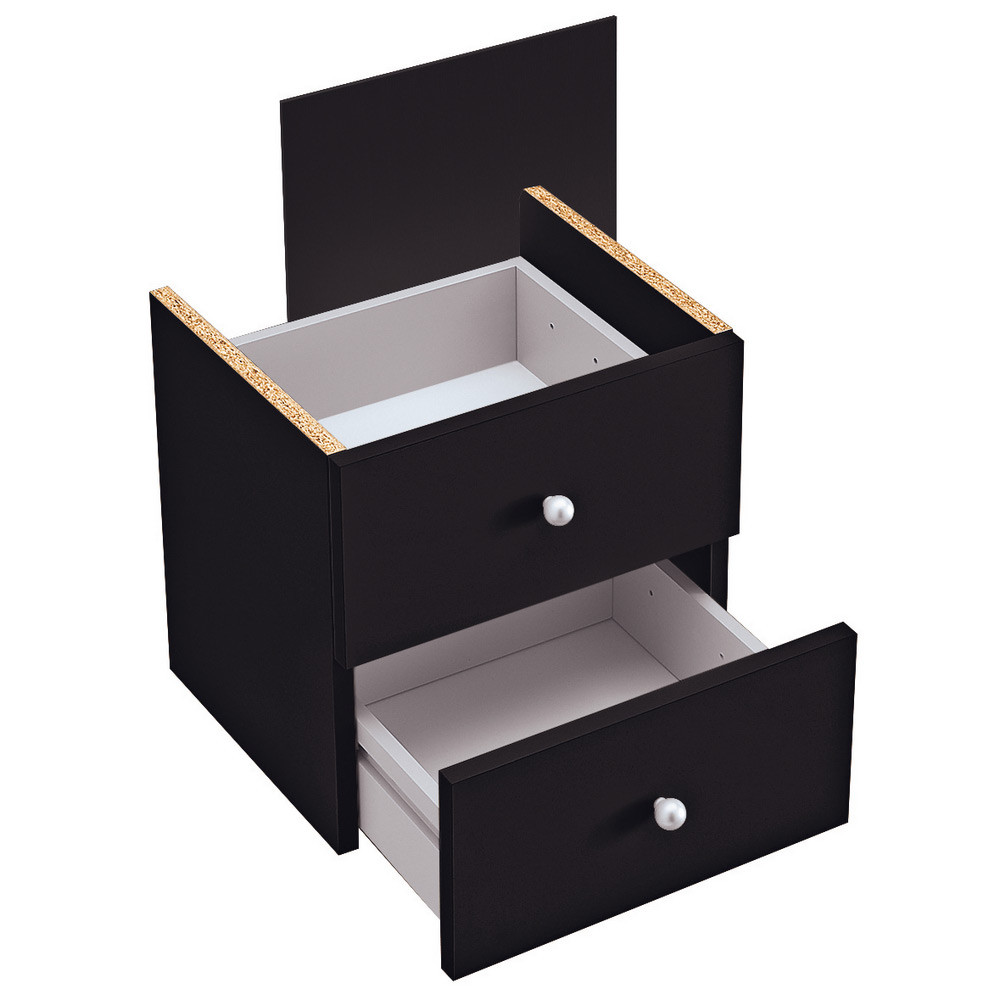 Bloc+tiroirs+Multicases+-+Noir+(Lot+de+2)