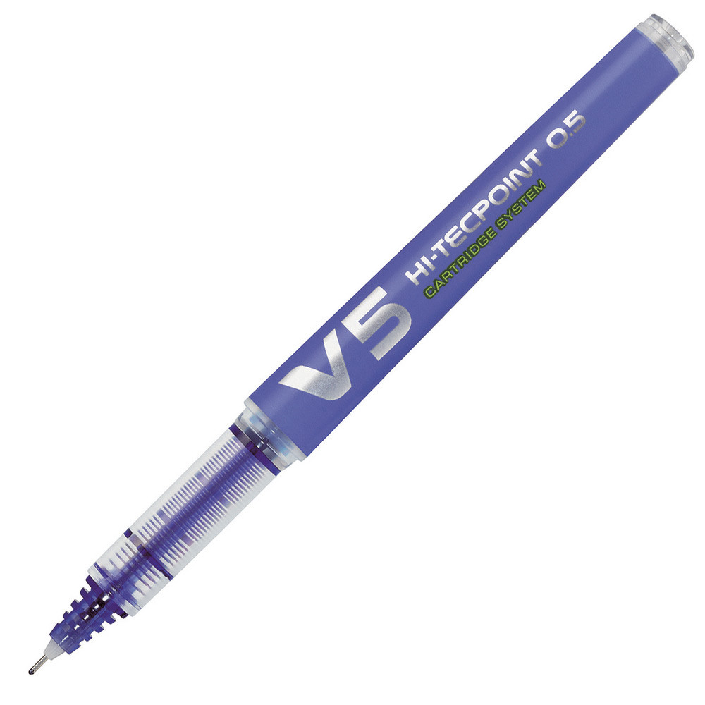 Pilot Hi-TecpointV5 Begreen - Stylo roller rechargeable pointe fine 0,5 mm - Bleu