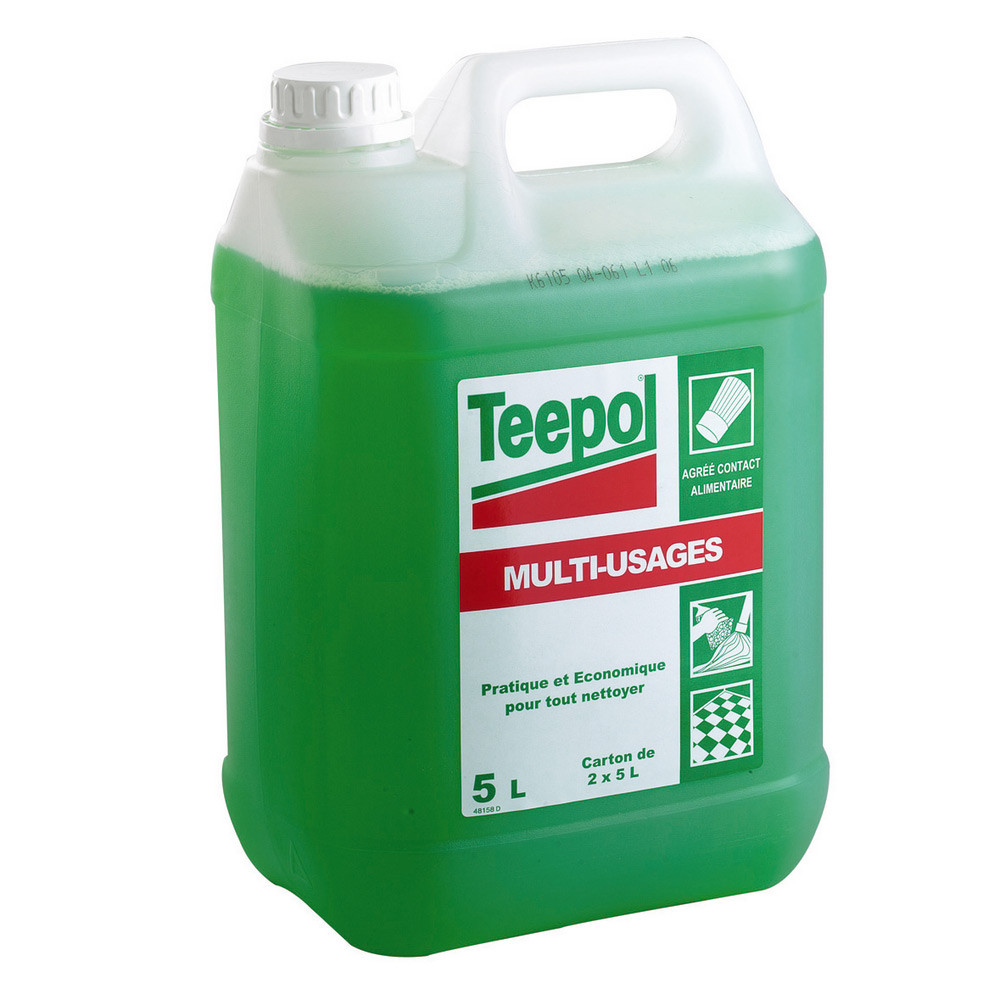 Teepol Bidon de dtergent liquide multi-usage vert 5l