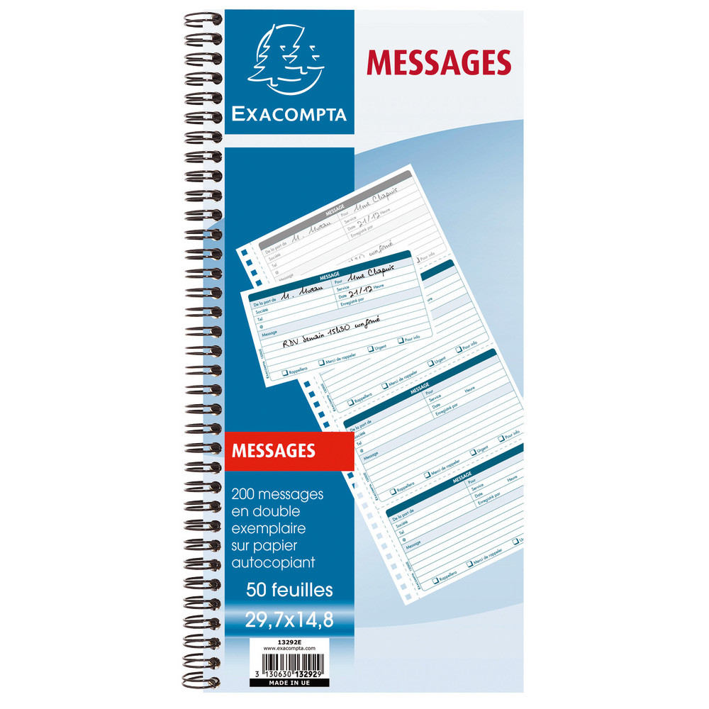 Exacompta Carnet de 200 messages 29 7 x 14 8 cm - vue 6