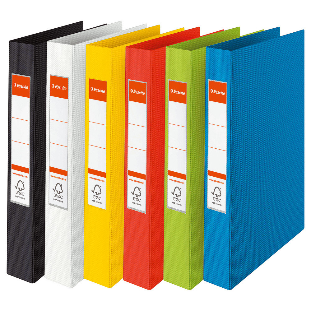 Esselte Classeur 4 anneaux A4 Vivida - Carton rigide et PP - Dos 4,2 cm - Assortis