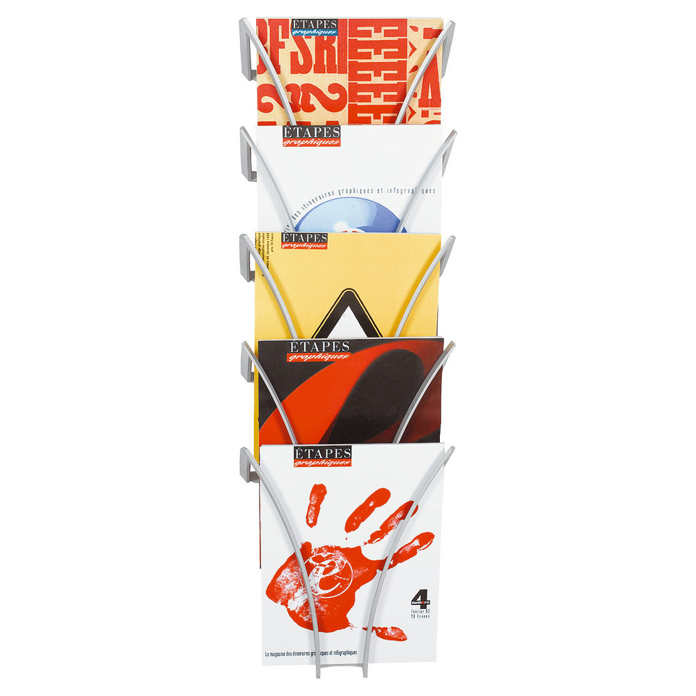 Paperflow Prsentoir Filario - Mural - 5 cases - Alu
