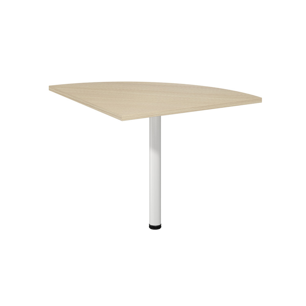 Angle de liaison arrondi 90 Biospace - Cts 80 cm - Plateau Chne - Pied tube Blanc
