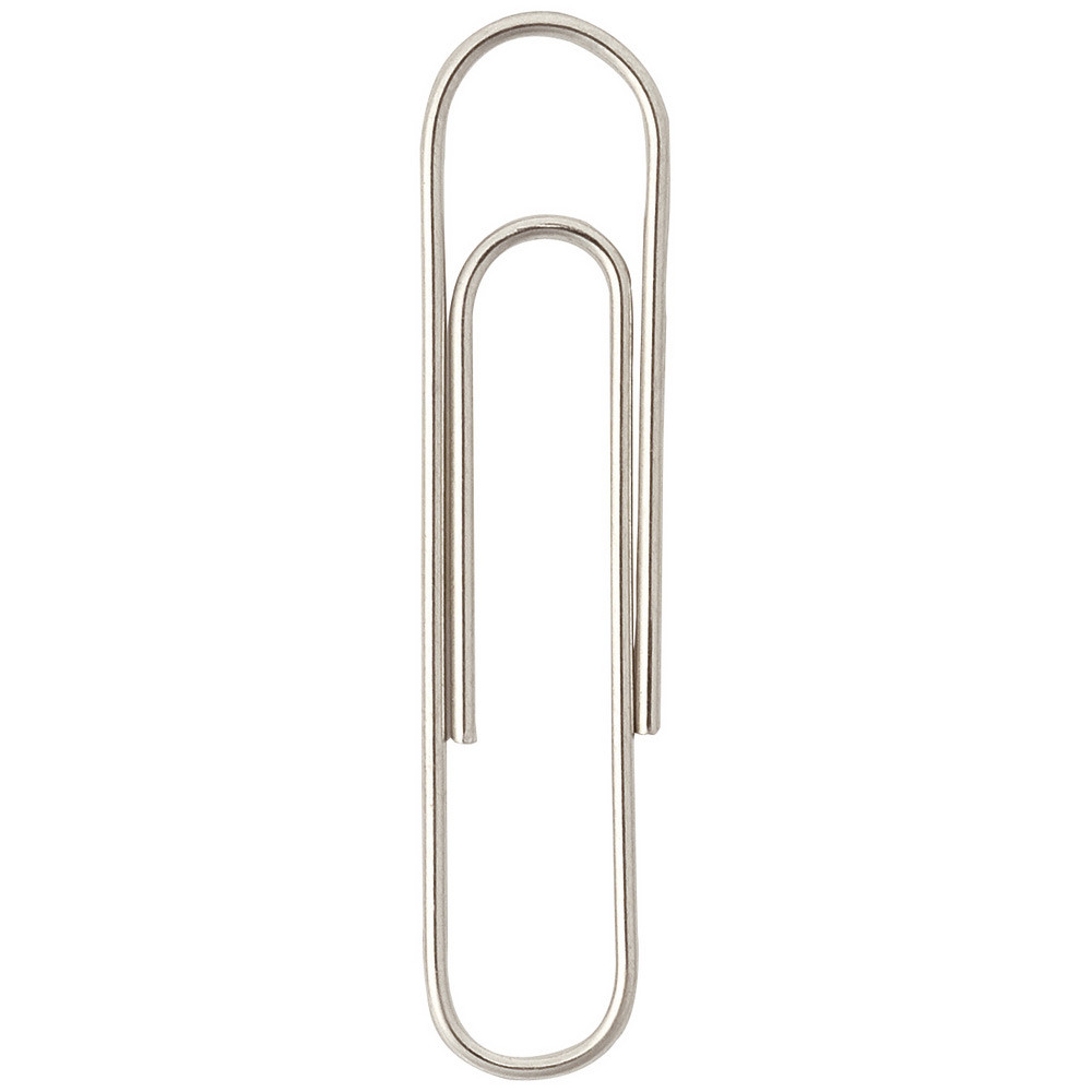 MONDOFFICE Trombones acier nickelé 32 mm bout rond - Boîte de 100