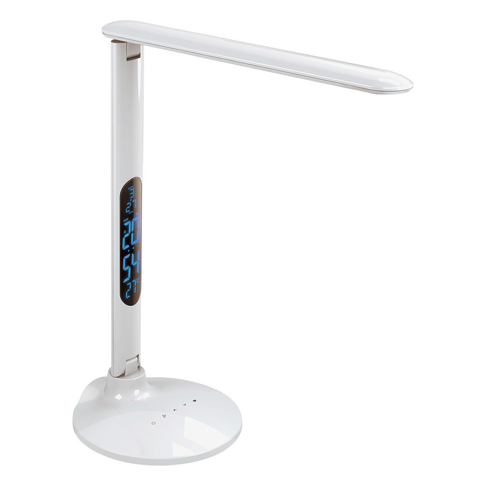 Aluminor Lampe de bureau Success - Led intgre - 10W - Bras et tte articuls - Ecran digital - Blanc