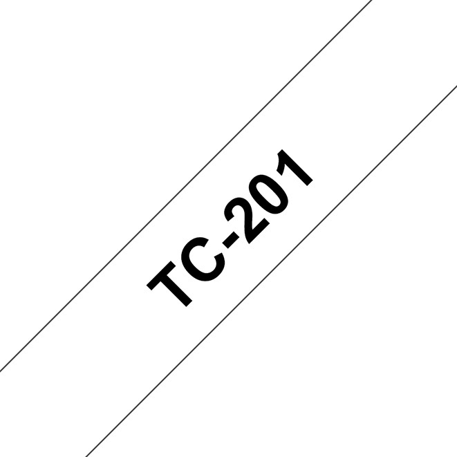 Brother Ruban TC-201 pour tiqueteuse - 12 mm x 7,7 m - Noir sur Blanc