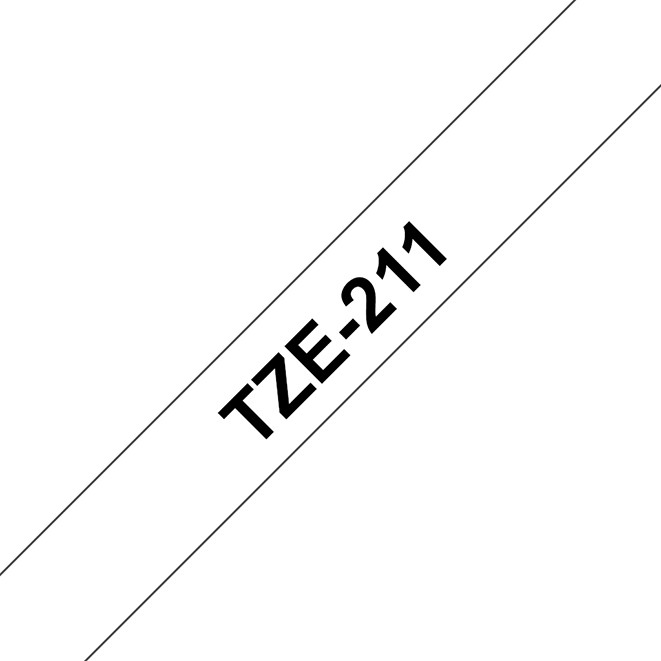 Brother Ruban TZe-211 pour étiqueteuse - 6 mm x 8 m - Noir sur Blanc